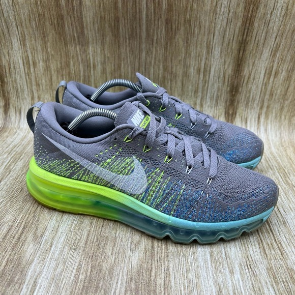 Nike Shoes - Nike Flyknit Air Max Women's Size 8 Running Shoes Light Charcoal Volt 620659-017